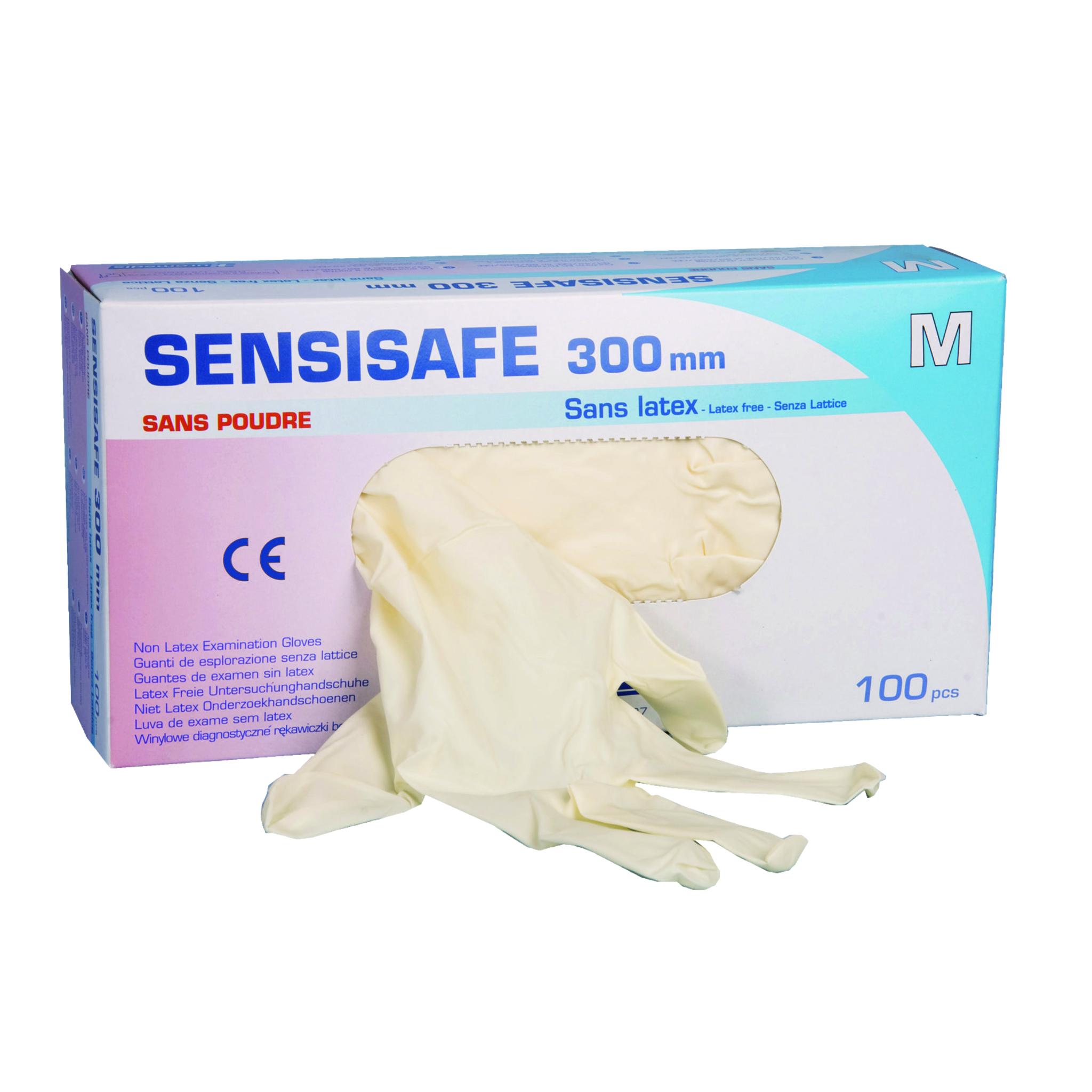 Gants d'examen SENSISAFE - Sans latex - Sans poudre - Hypoallergénique - Boite de 100