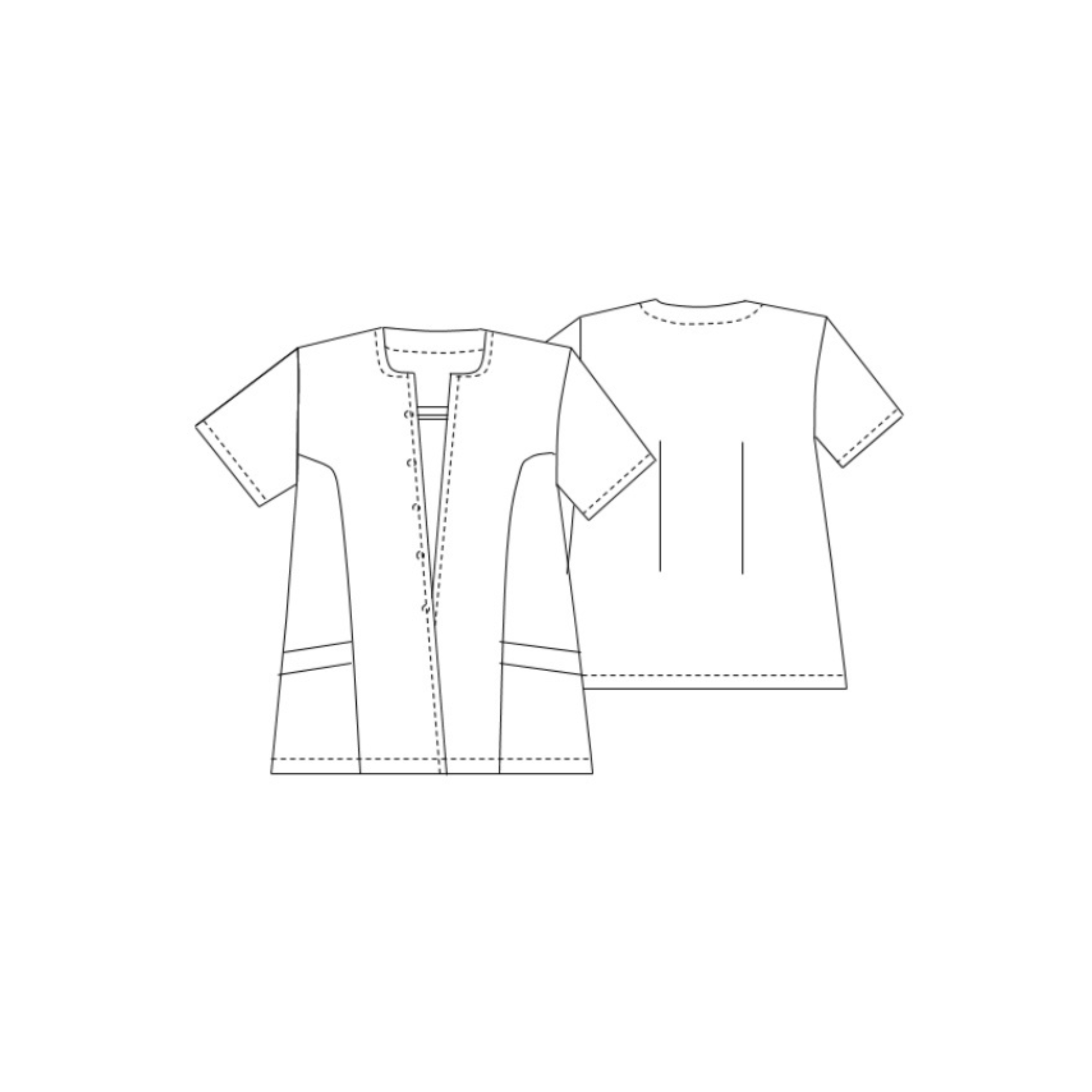 Violette - Tunique - Manches courtes - Femme - 75 cm