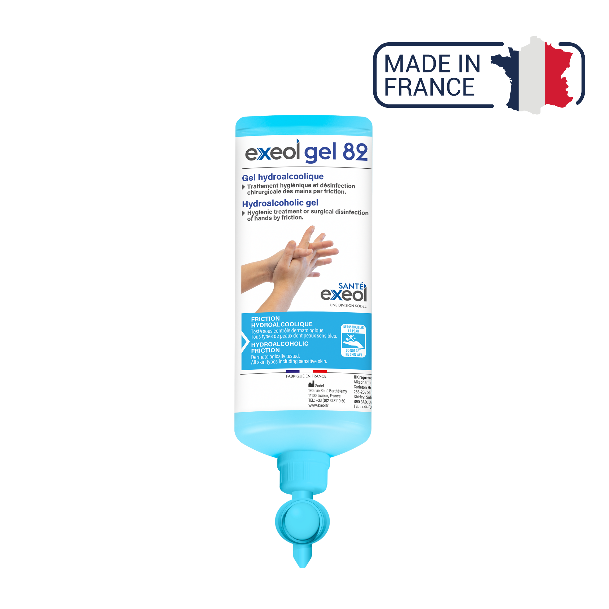 Gel hydroalcoolique - Exeol Gel 82 - Sodel