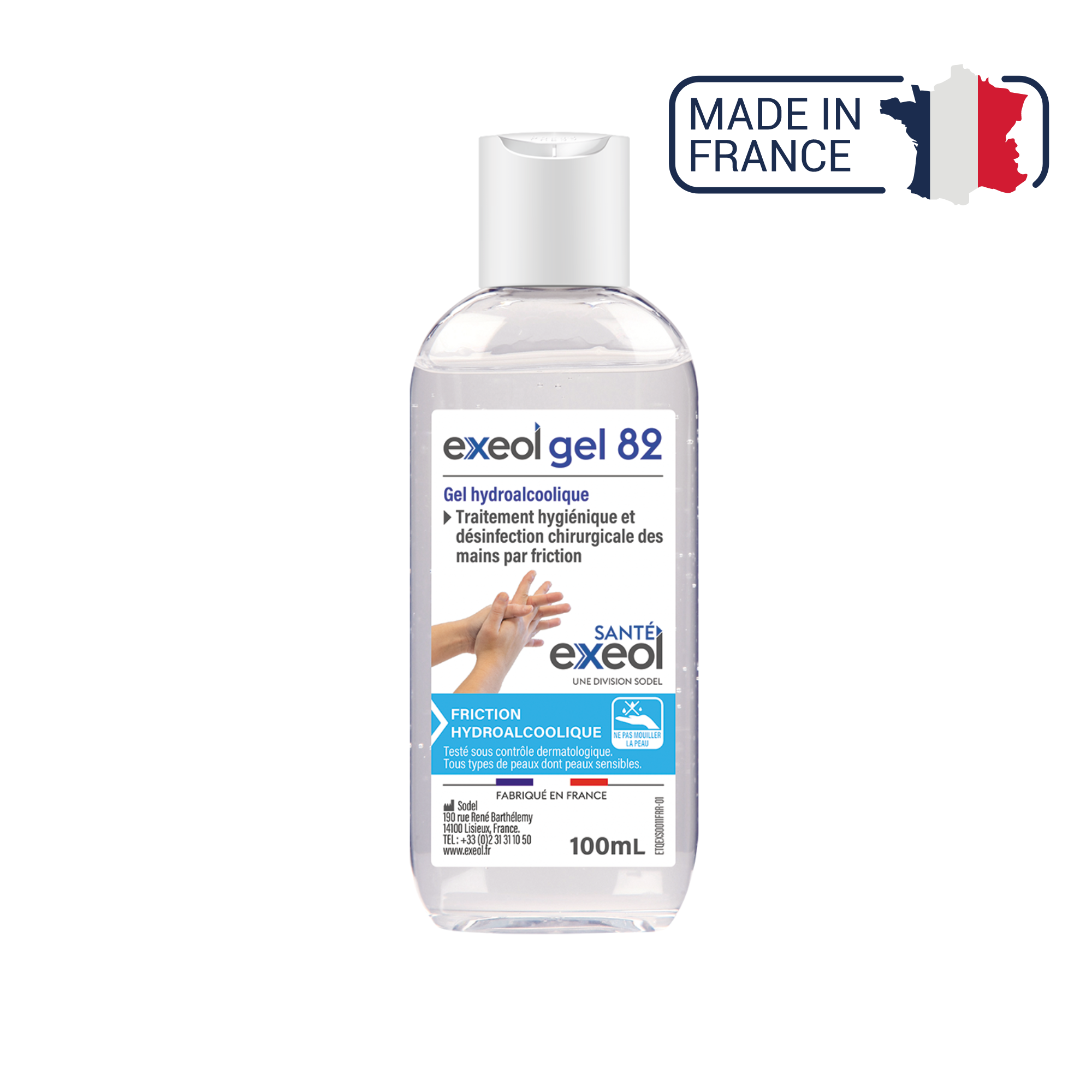 Gel hydroalcoolique - Exeol Gel 82 - Sodel