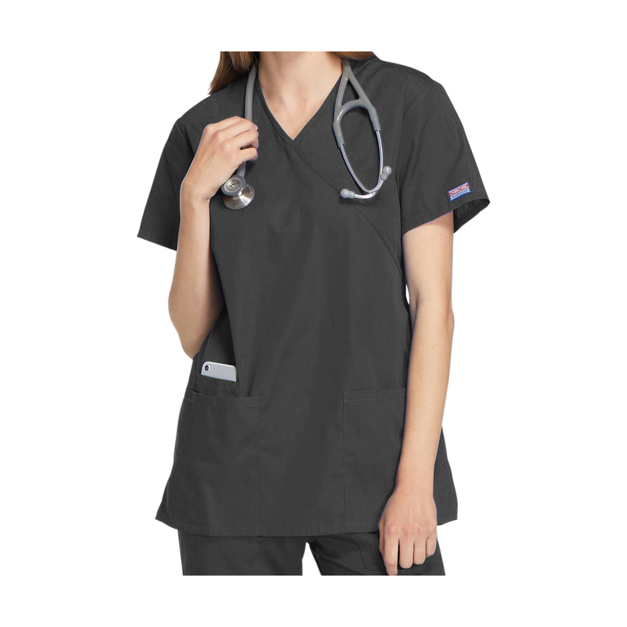 Bayonne - Tunique médicale - Effet cache-coeur - Manches courtes - Femme - 72 cm - Cherokee Cherokee Authentic Workwear