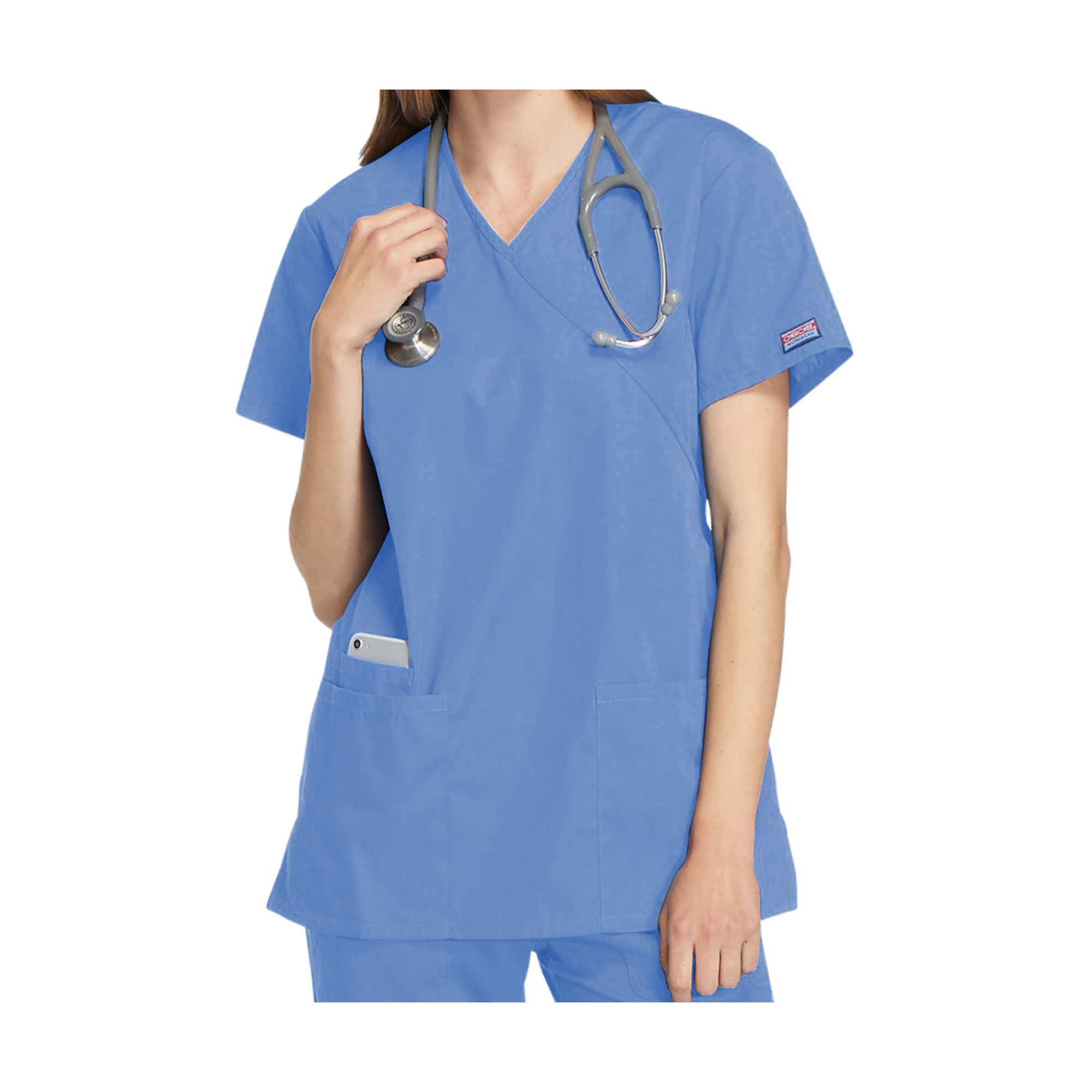 Bayonne - Tunique médicale - Effet cache-coeur - Manches courtes - Femme - 72 cm - Cherokee Cherokee Authentic Workwear