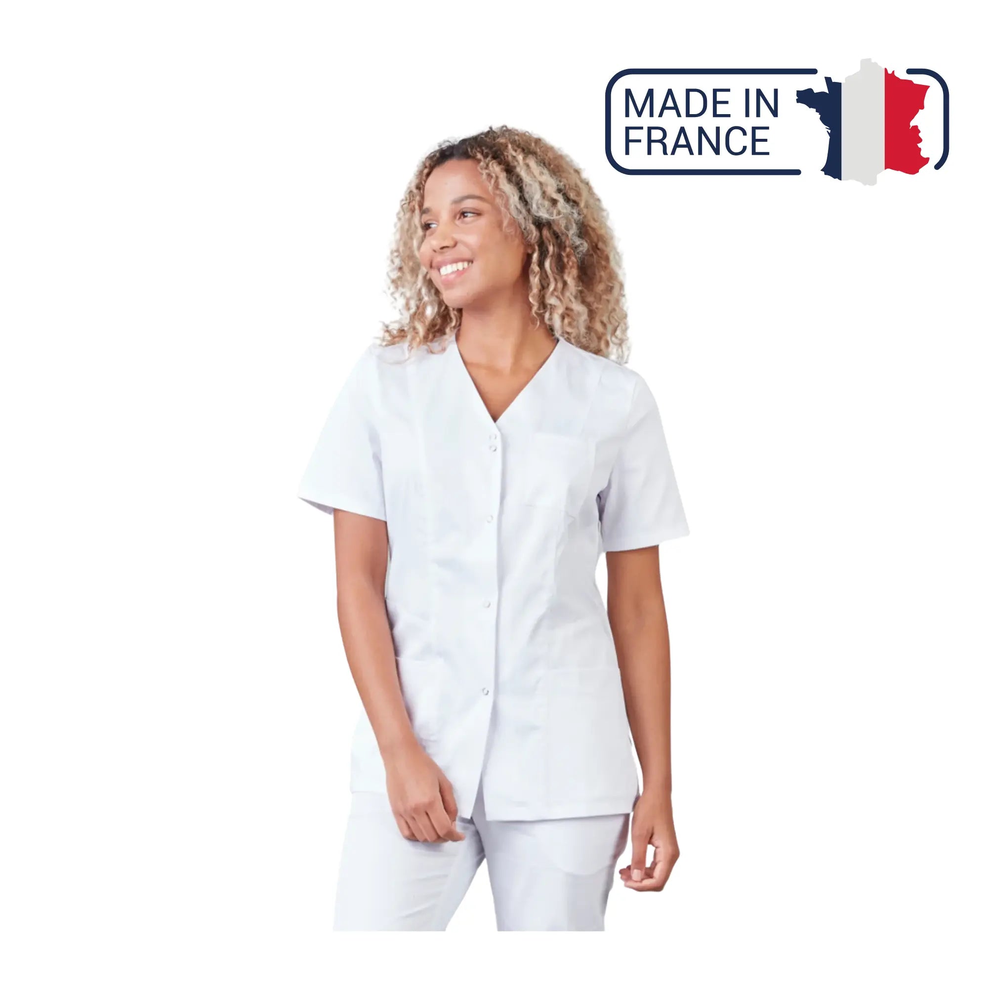 Gaia - Blouse Manches courtes - Col V - Femme - 70 cm - Phirejo - My Médical