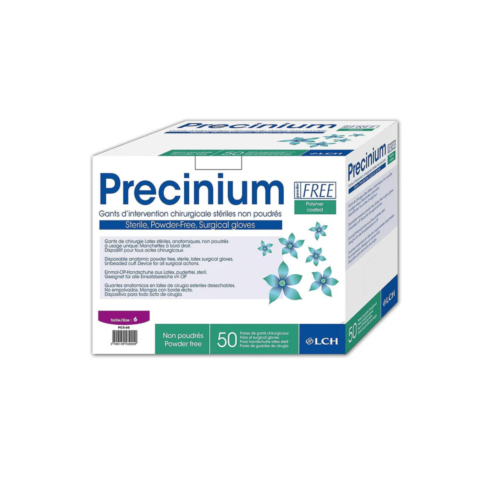 Gants Chirurgicaux Stériles Precinium - Latex - Sans Poudre - Pack de 4 boites de 50 gants - My Médical