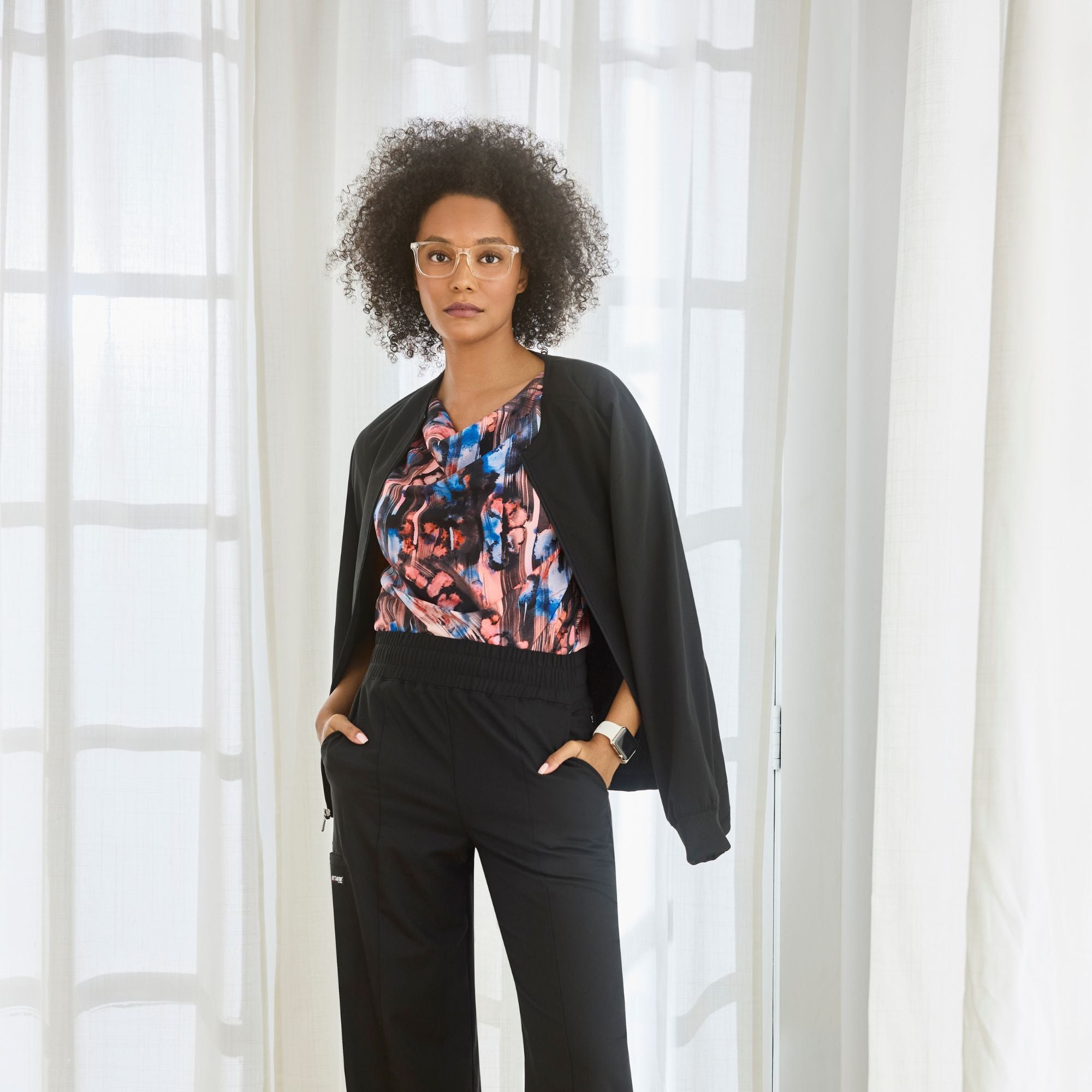 Mila - Veste médicale col rond - Femme - Grey's Anatomy Stretch Grey’s Anatomy